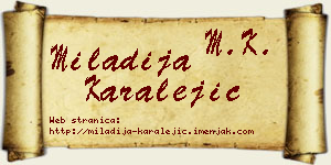 Miladija Karalejić vizit kartica